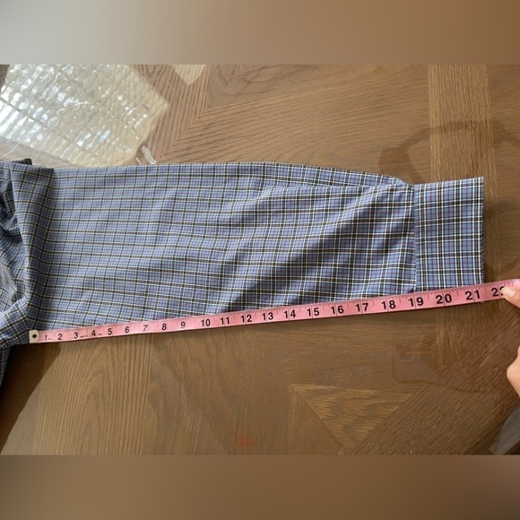 L.L. Bean Button Down Wrinkle-Free Oxford Shirt Neck 16 1/2” Plaid Large Tall - Picture 10 of 13